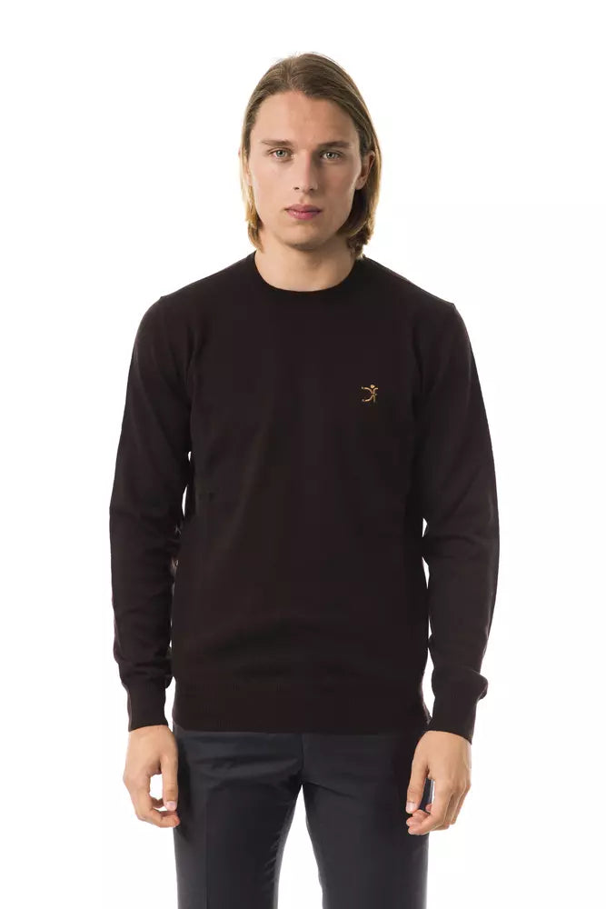 Uominitaliani Brown Merino Wool Men Sweater LUNESCAPE