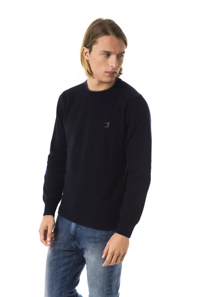Uominitaliani Blue Wool Men Sweater LUNESCAPE