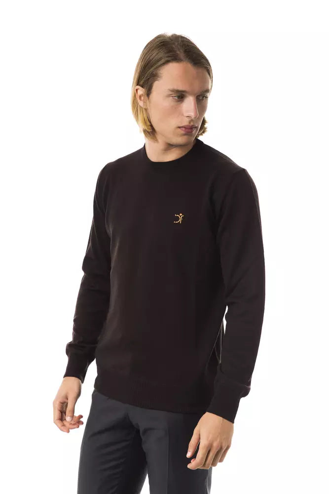 Uominitaliani Brown Merino Wool Men Sweater LUNESCAPE