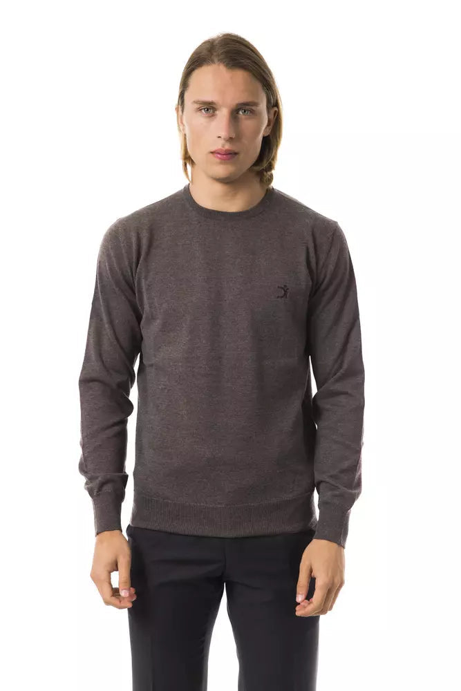Uominitaliani Gray Merino Wool Men Sweater LUNESCAPE
