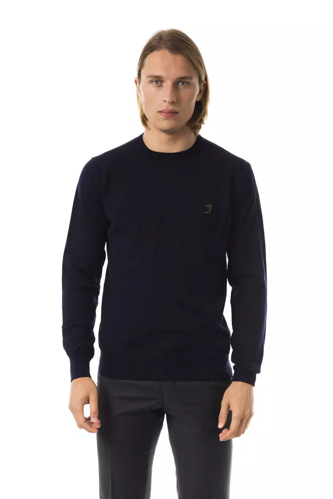 Uominitaliani Blue Merino Wool Men's Sweater LUNESCAPE