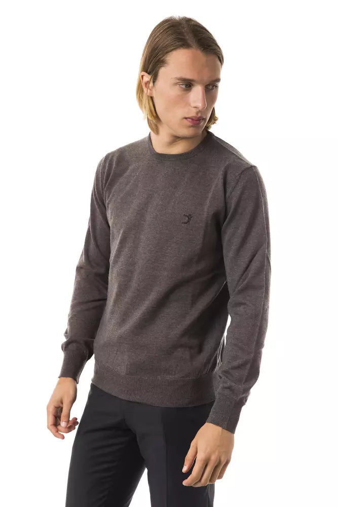 Uominitaliani Gray Merino Wool Men Sweater LUNESCAPE