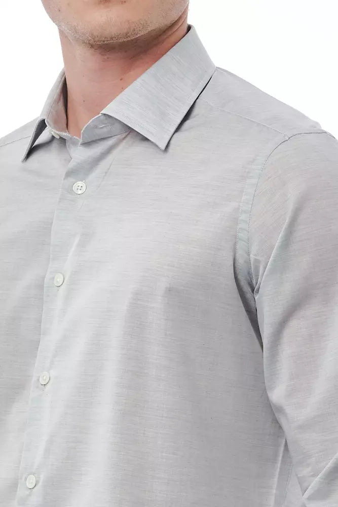Bagutta Gray Cotton Men Shirt LUNESCAPE