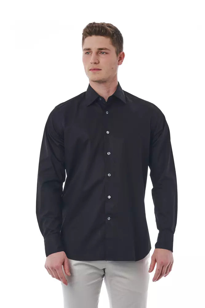 Bagutta Black Cotton Men Shirt LUNESCAPE