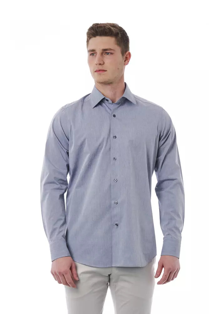 Bagutta Gray Cotton Men Shirt LUNESCAPE