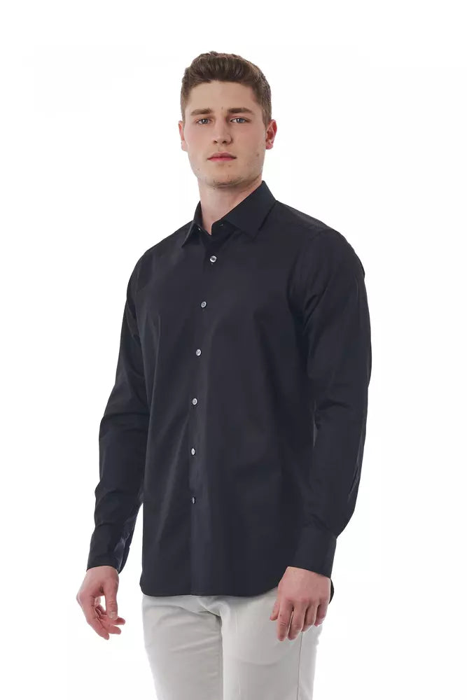 Bagutta Black Cotton Men Shirt LUNESCAPE