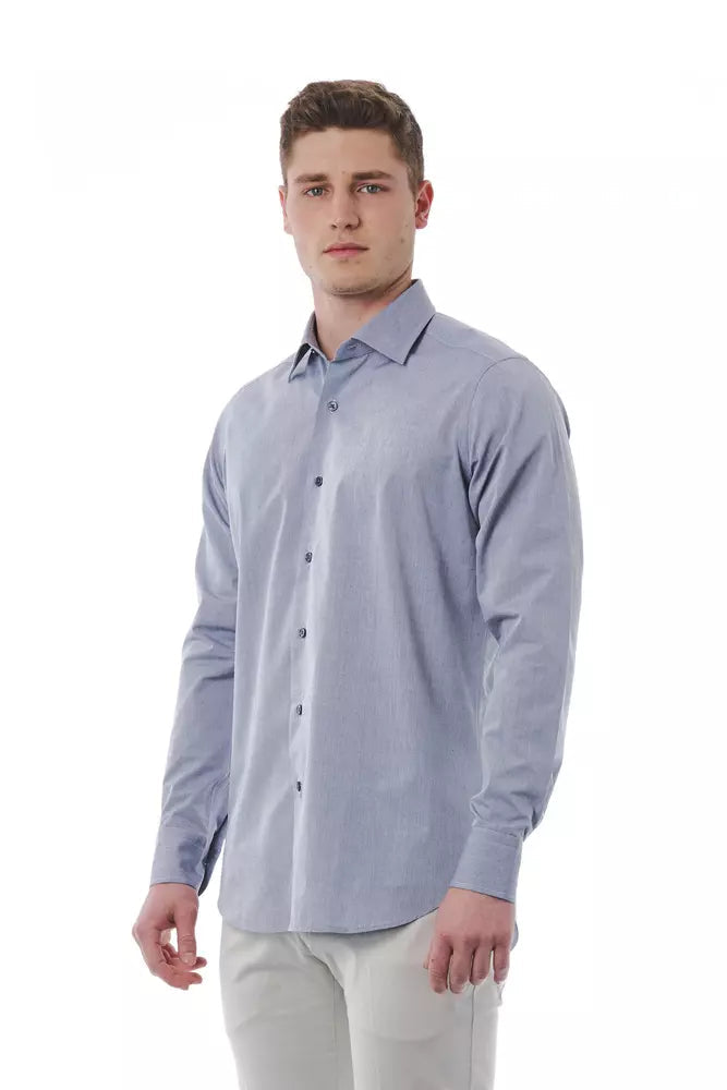 Bagutta Gray Cotton Men Shirt LUNESCAPE