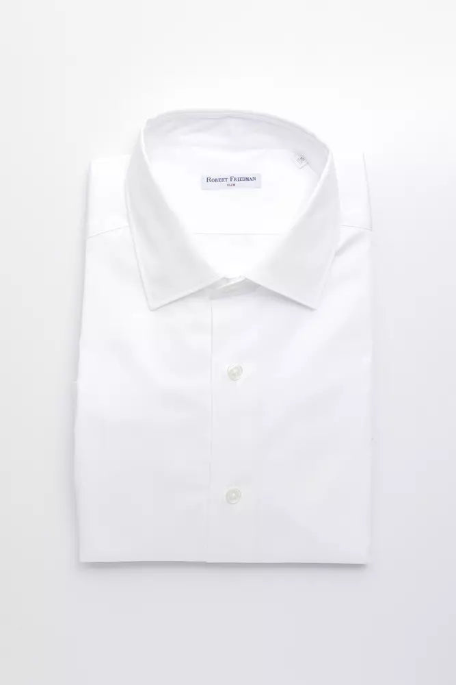 Robert Friedman White Cotton Men Shirt LUNESCAPE