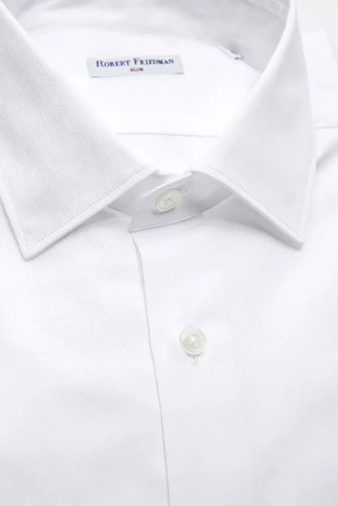 Robert Friedman White Cotton Men Shirt LUNESCAPE
