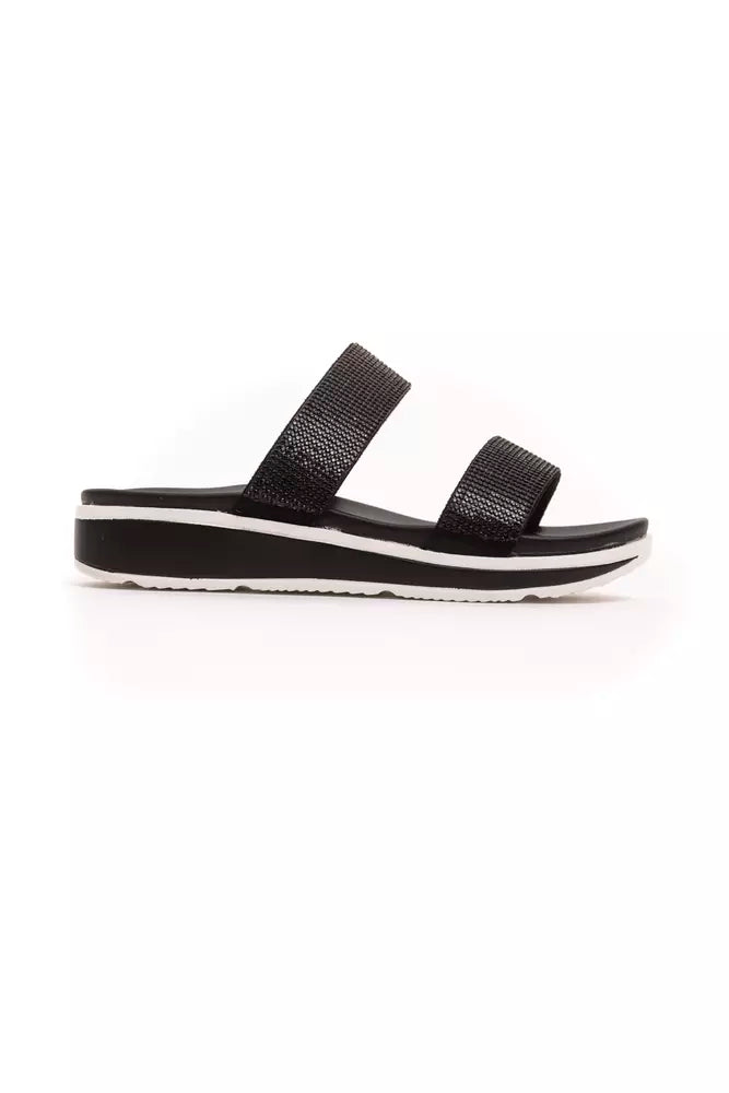 Péché Originel Chic Rhinestone Twin-Strap Low Sandals LUNESCAPE