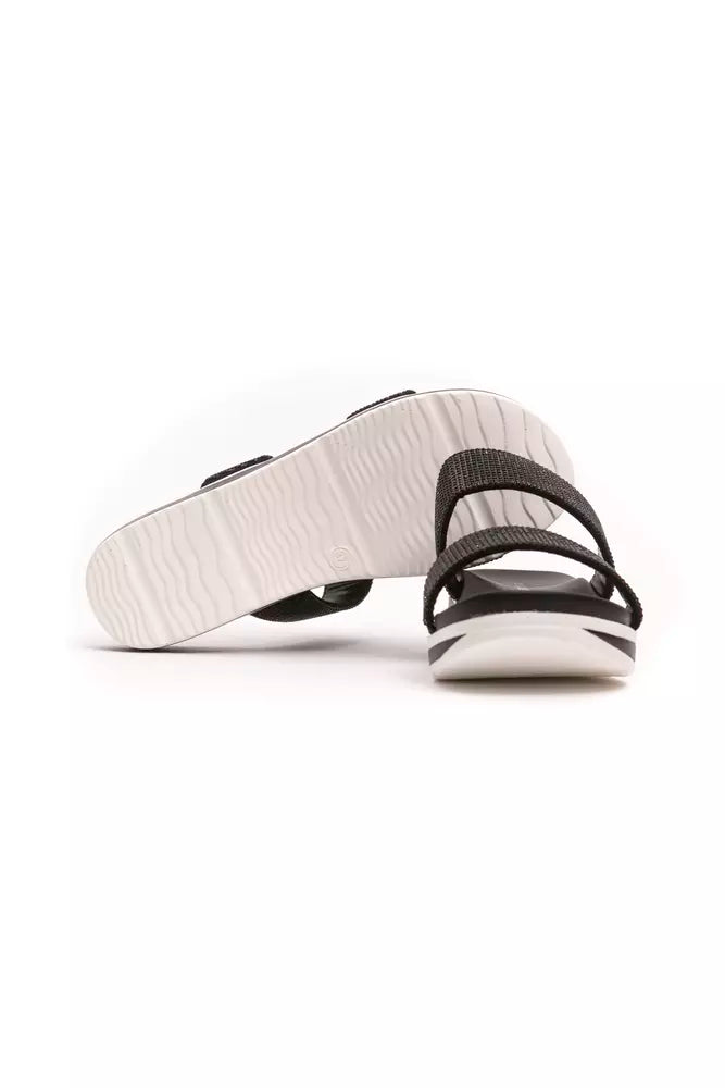 Péché Originel Chic Rhinestone Twin-Strap Low Sandals LUNESCAPE