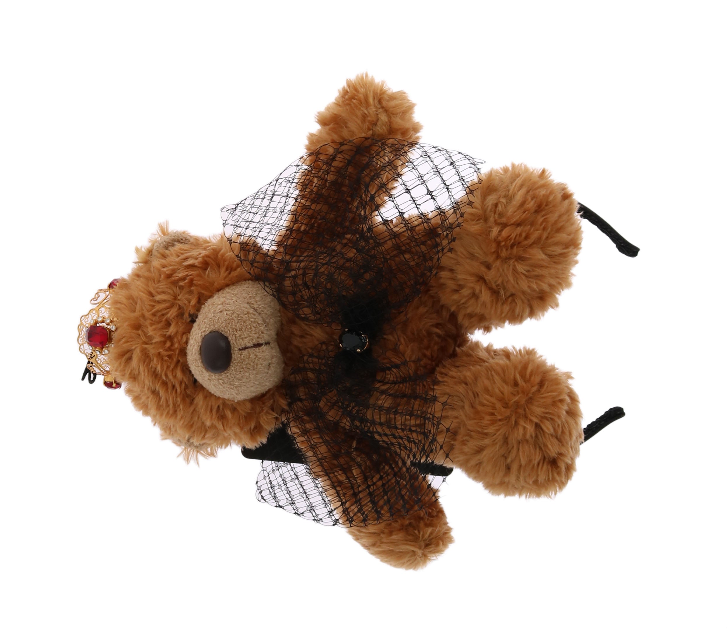 Dolce & Gabbana Teddy Bear Gold Crystal Crown Tiara Diadem Hair Band