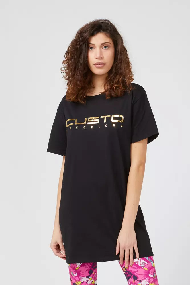 Custo Barcelona Black Cotton Women T-Shirt LUNESCAPE