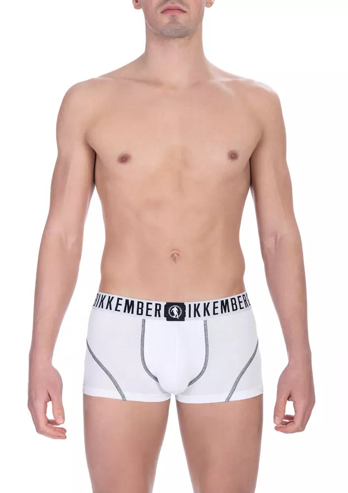 Bikkembergs White Cotton Men's Trunk Underwear Pack
