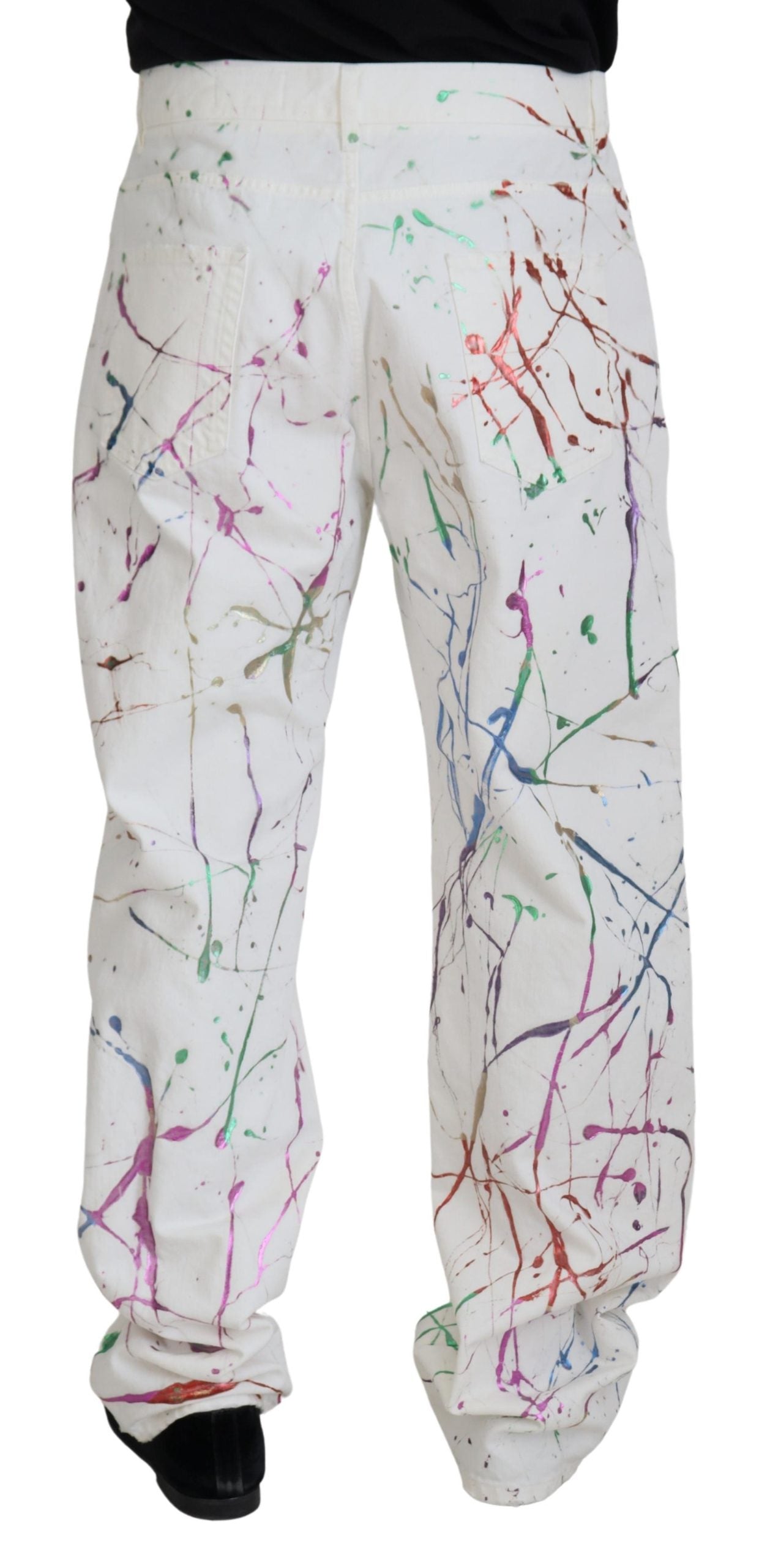 Dolce & Gabbana Paint Spatter White Jeans