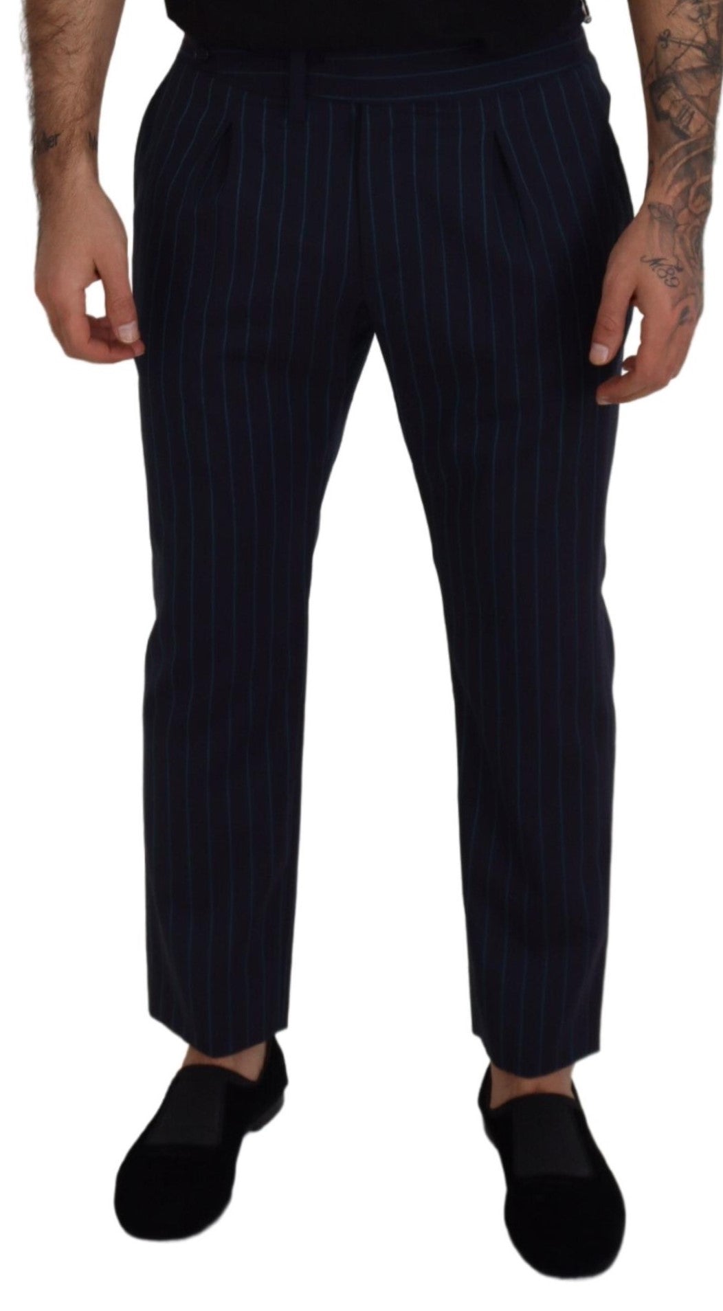 Dolce & Gabbana Elegant Stripe Virgin Wool Trousers LUNESCAPE
