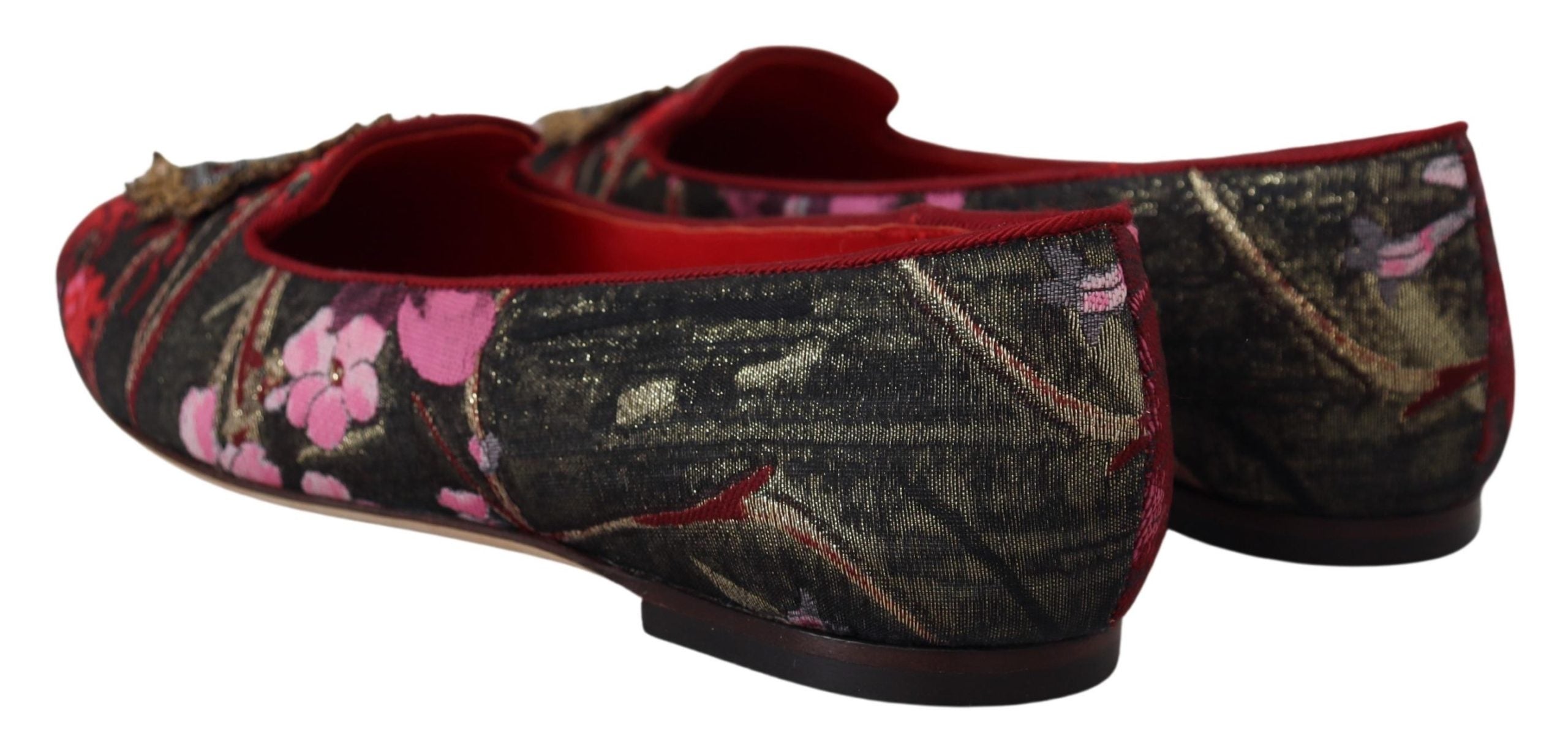 Dolce & Gabbana Multicolor Jacquard Sacred Heart Patch Slip On Shoes LUNESCAPE