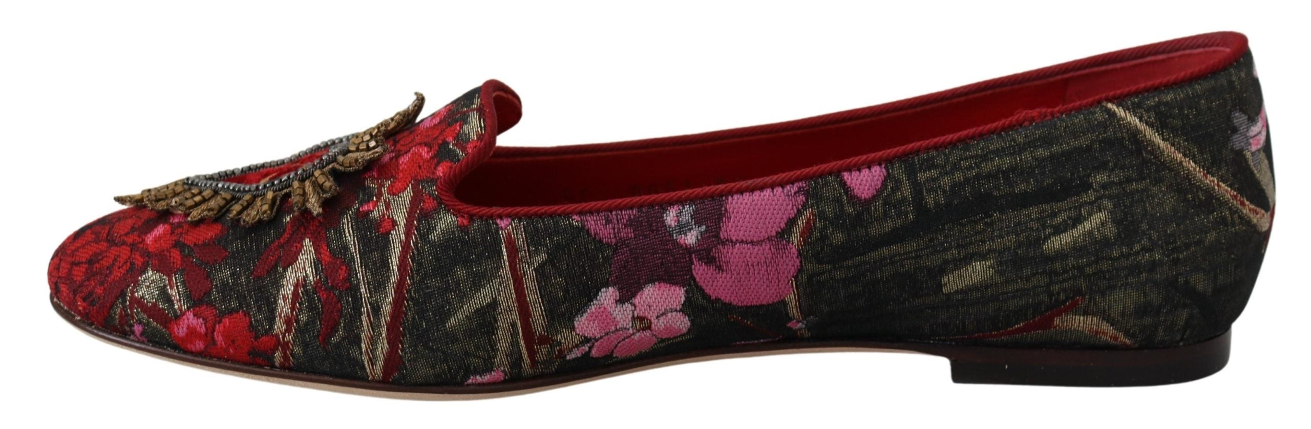 Dolce & Gabbana Multicolor Jacquard Sacred Heart Patch Slip On Shoes LUNESCAPE
