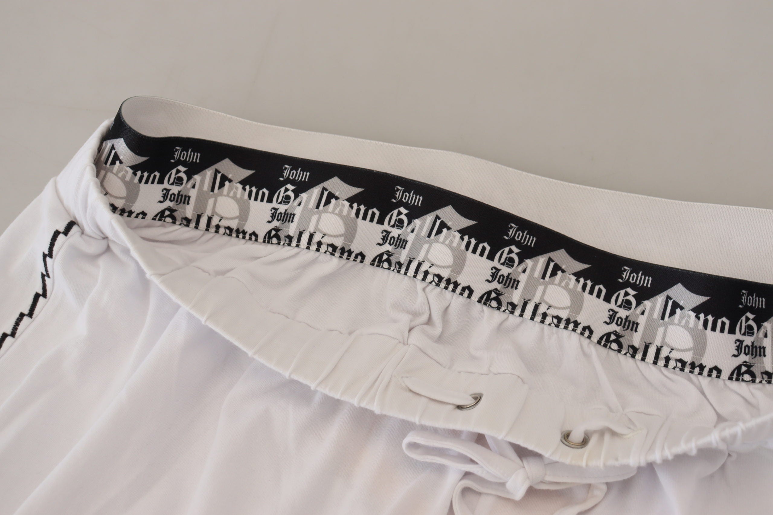 John Galliano White Drawstring Lounge Pant