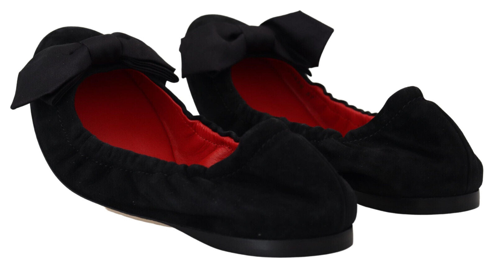 Dolce & Gabbana Black Suede Flat Slip On Ballet Shoes LUNESCAPE