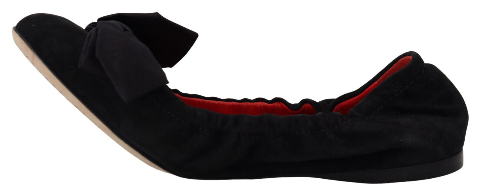 Dolce & Gabbana Black Suede Flat Slip On Ballet Shoes LUNESCAPE