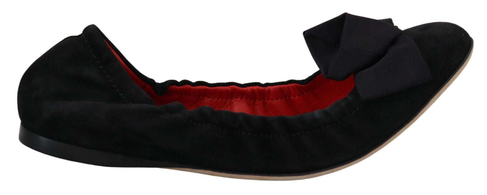 Dolce & Gabbana Black Suede Flat Slip On Ballet Shoes LUNESCAPE