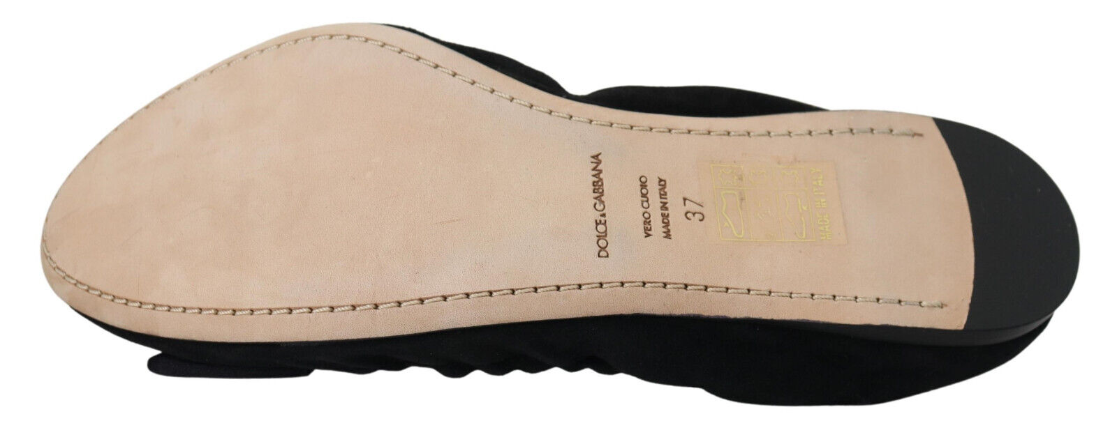Dolce & Gabbana Black Suede Flat Slip On Ballet Shoes LUNESCAPE
