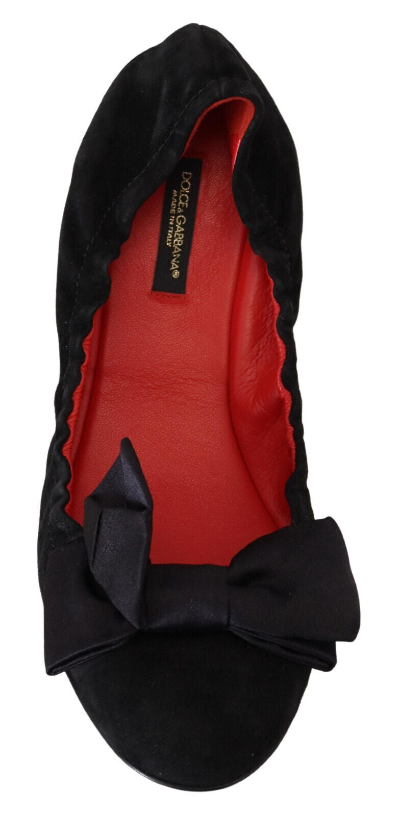 Dolce & Gabbana Black Suede Flat Slip On Ballet Shoes LUNESCAPE