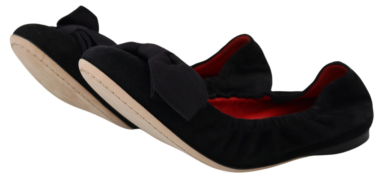 Dolce & Gabbana Black Suede Flat Slip On Ballet Shoes LUNESCAPE