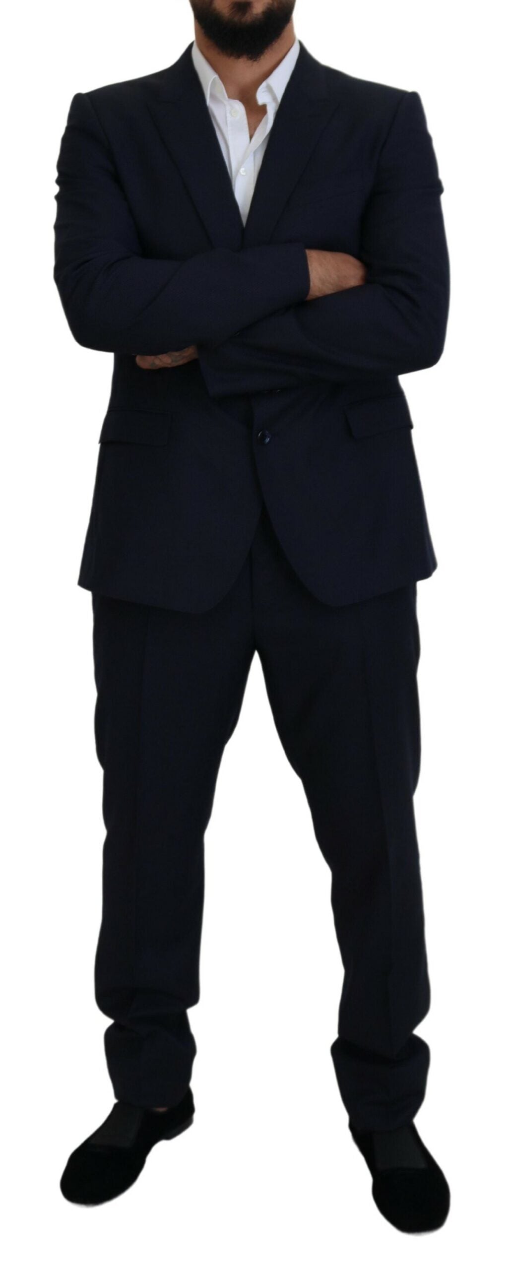 Dolce & Gabbana Elegant Blue Martini Wool-Silk Blend Suit LUNESCAPE
