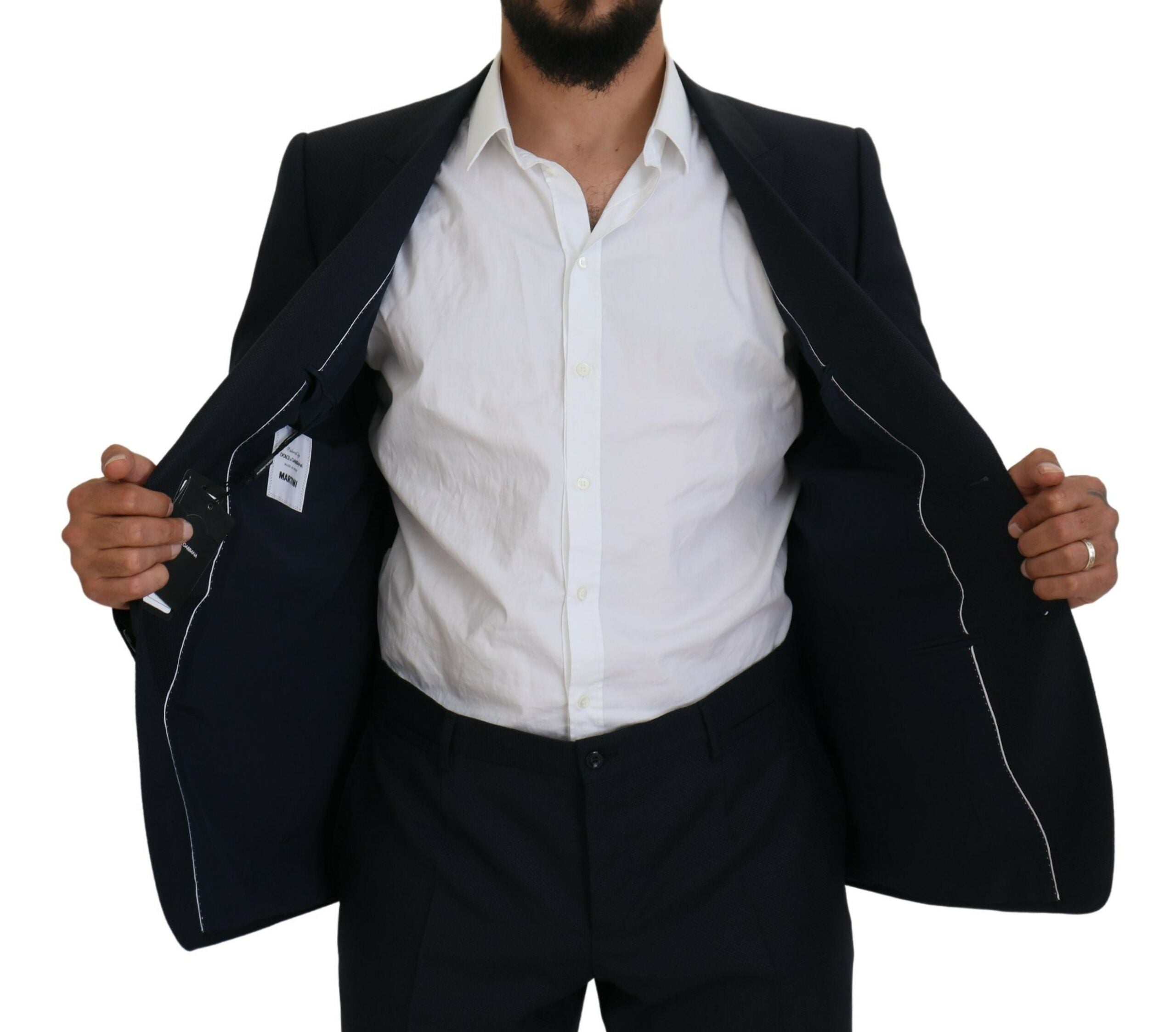 Dolce & Gabbana Elegant Blue Martini Wool-Silk Blend Suit LUNESCAPE