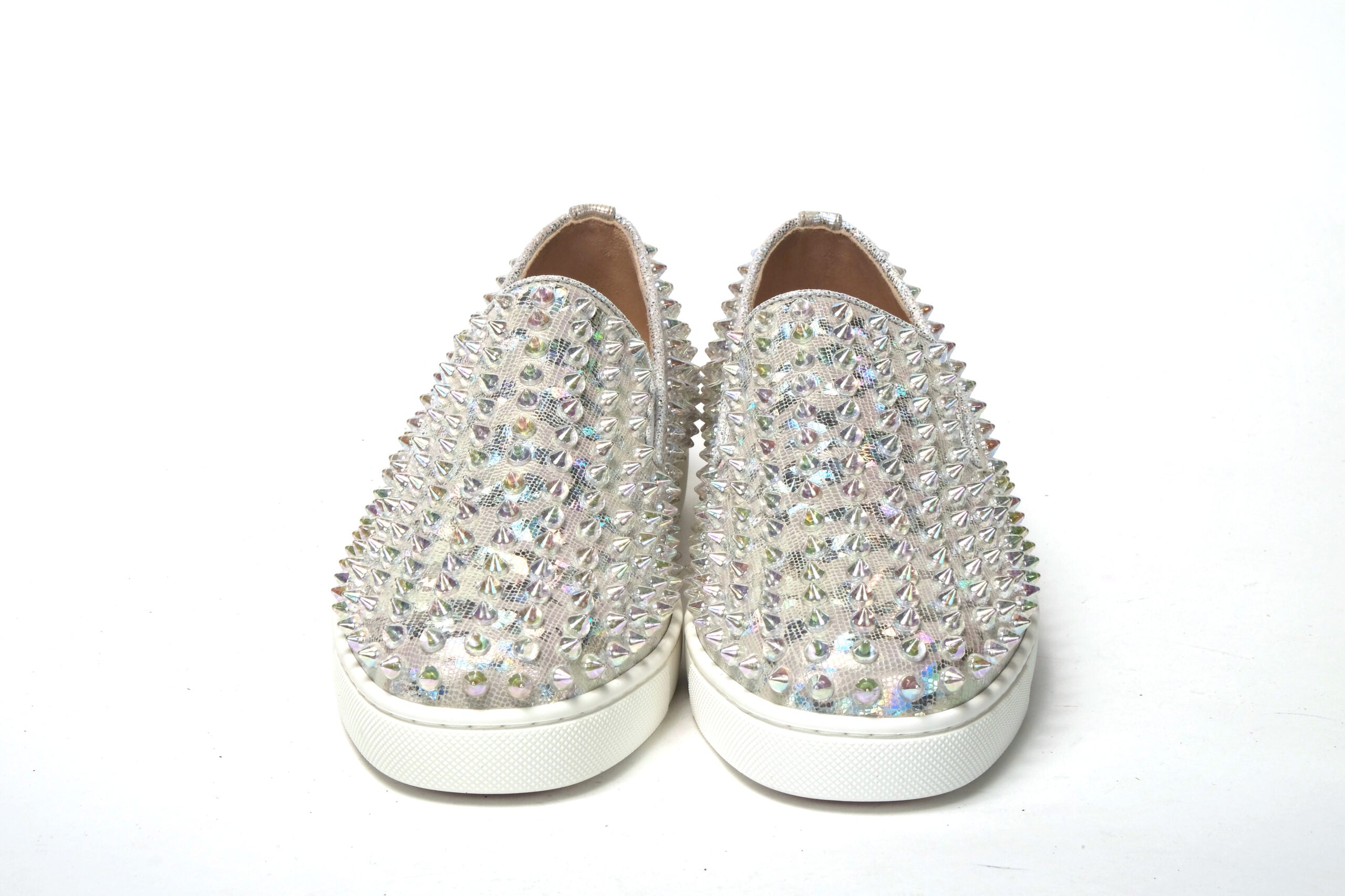 Christian Louboutin White Ab/Clear Ab Roller Boat Woman Flat Sneaker LUNESCAPE