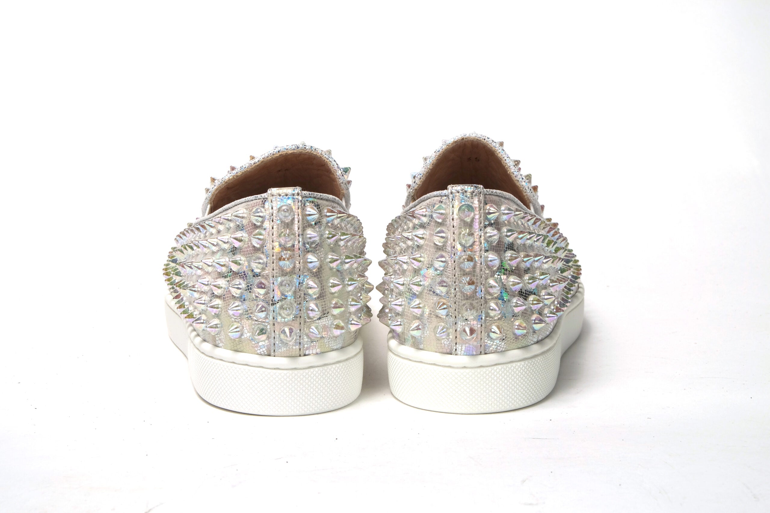 Christian Louboutin White Ab/Clear Ab Roller Boat Woman Flat Sneaker LUNESCAPE
