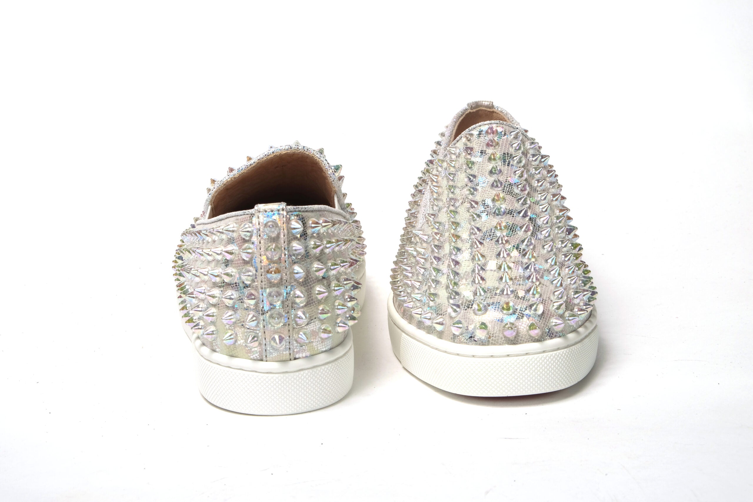 Christian Louboutin White Ab/Clear Ab Roller Boat Woman Flat Sneaker LUNESCAPE