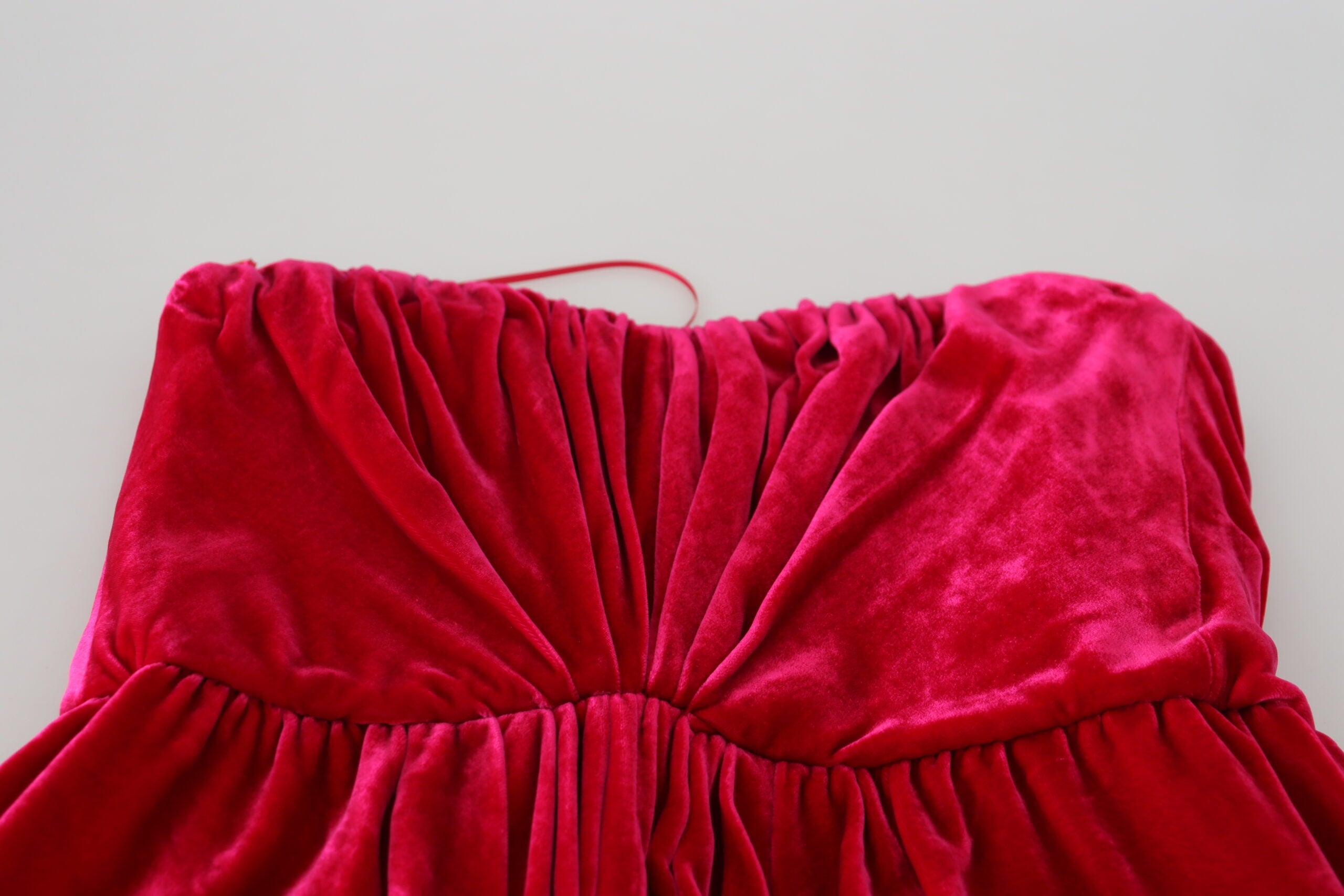 Dolce & Gabbana Enchanting Strapless Midi Dress in Dark Pink LUNESCAPE