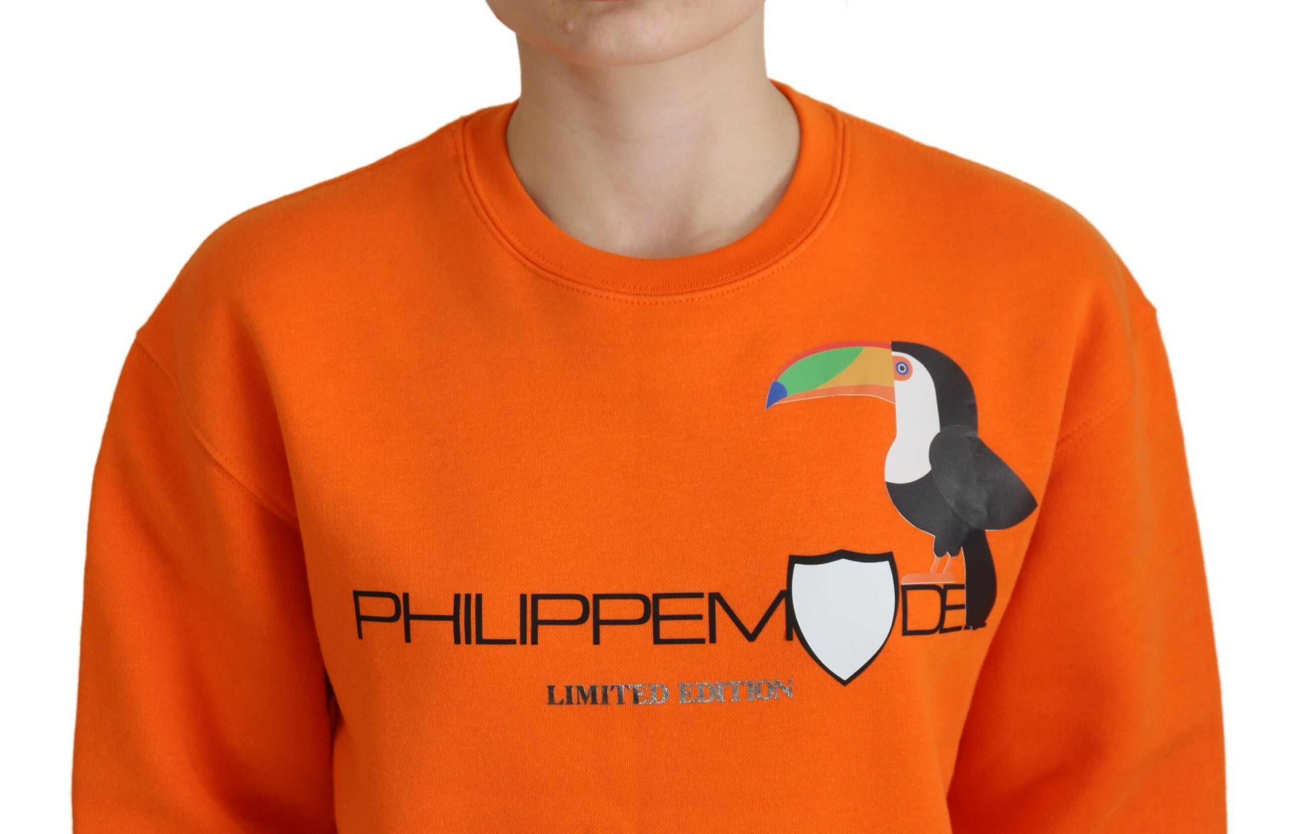 Philippe Model Orange Printed Long Sleeves Pullover Sweater