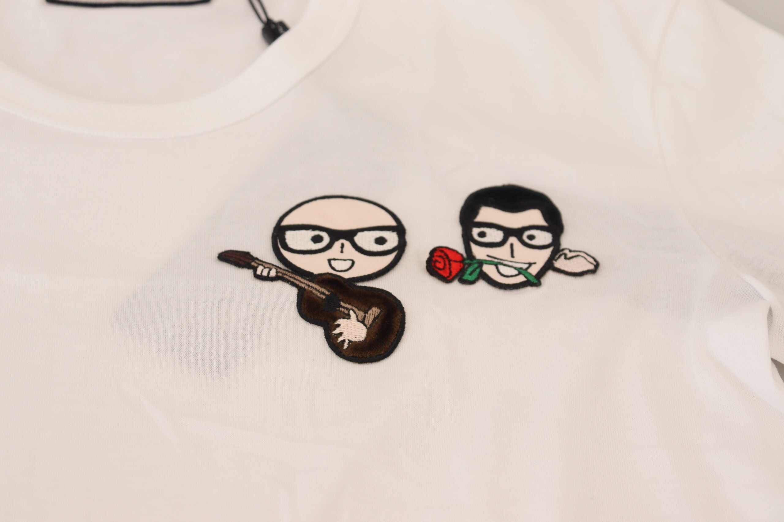 Dolce & Gabbana White #dgfamily Crewneck Cotton T-shirt