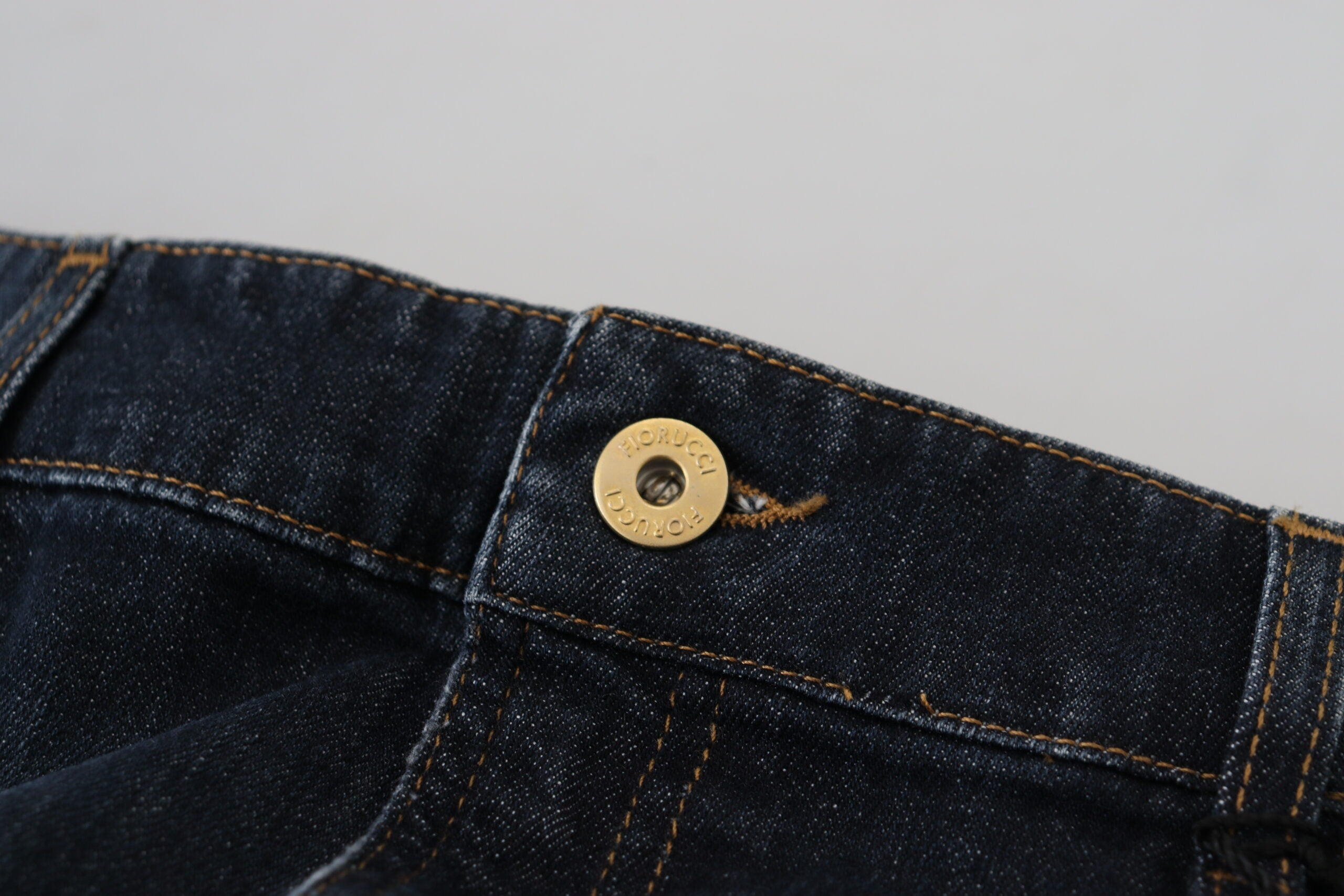 Fiorucci Dark Blue Washed Mid Waist Pencil Cut Denim Skirt LUNESCAPE