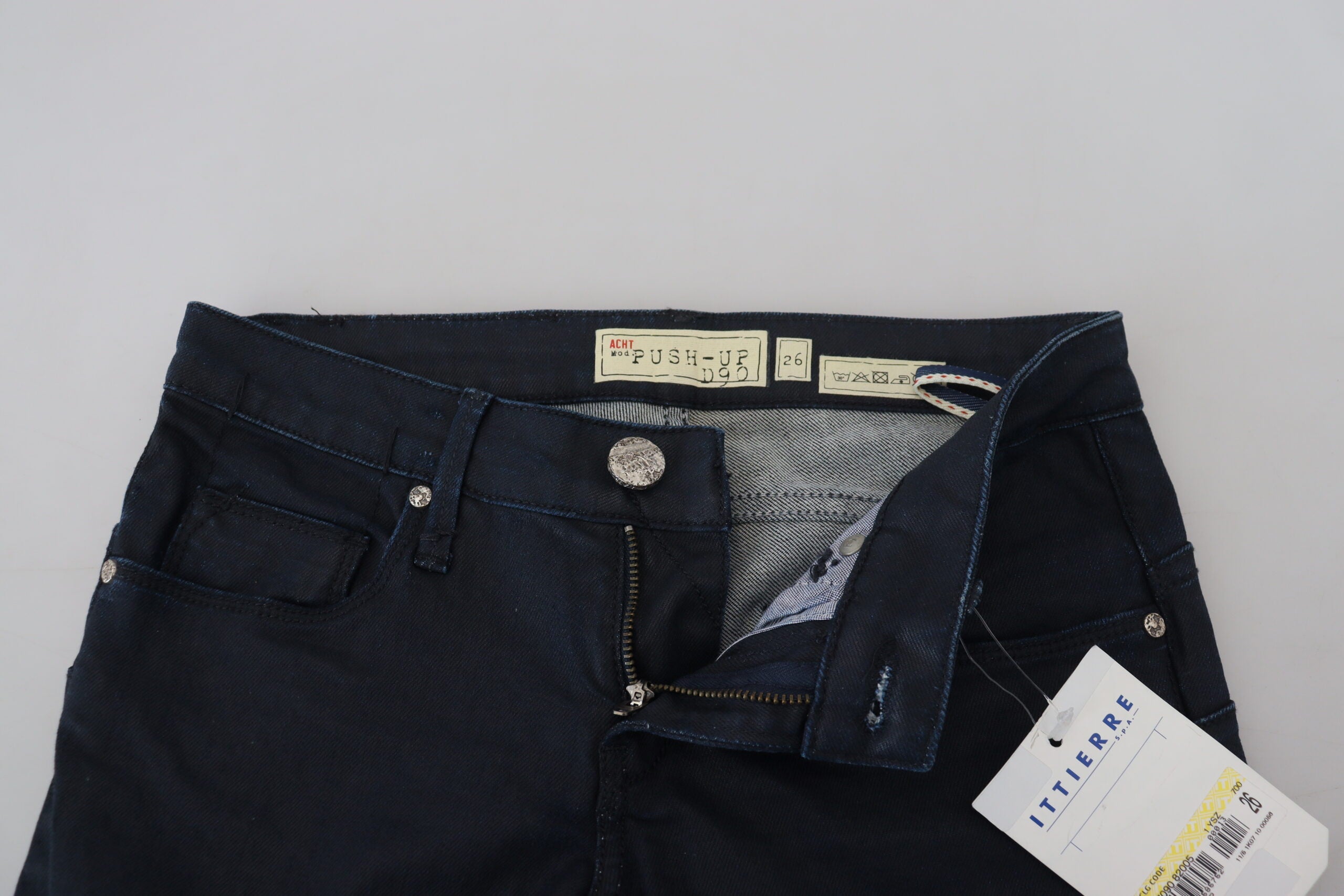 Acht Blue Cotton Skinny Low Waist Women Casual Denim Jeans LUNESCAPE