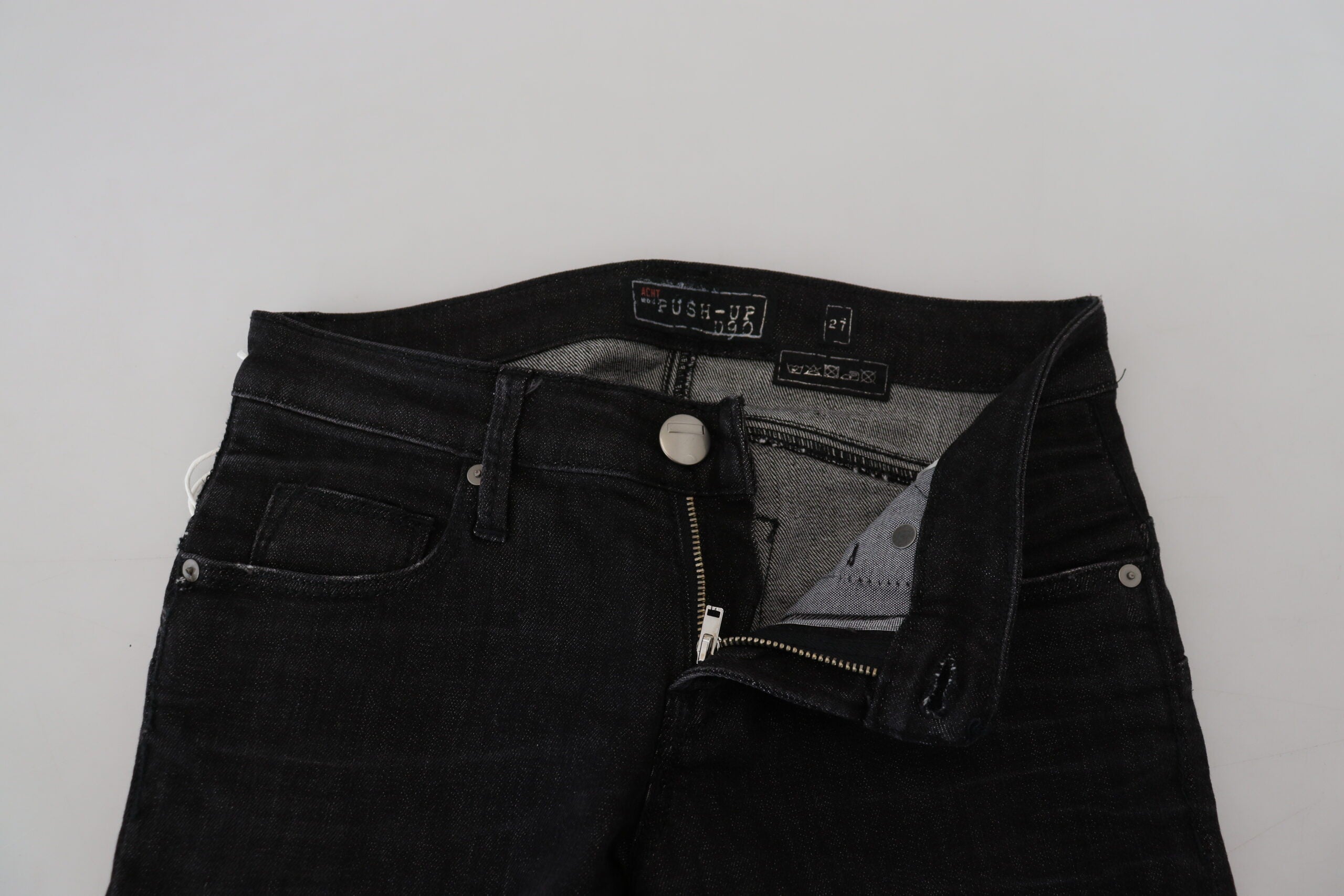 Acht Black Cotton Slim Fit Women Casual Denim Jeans LUNESCAPE