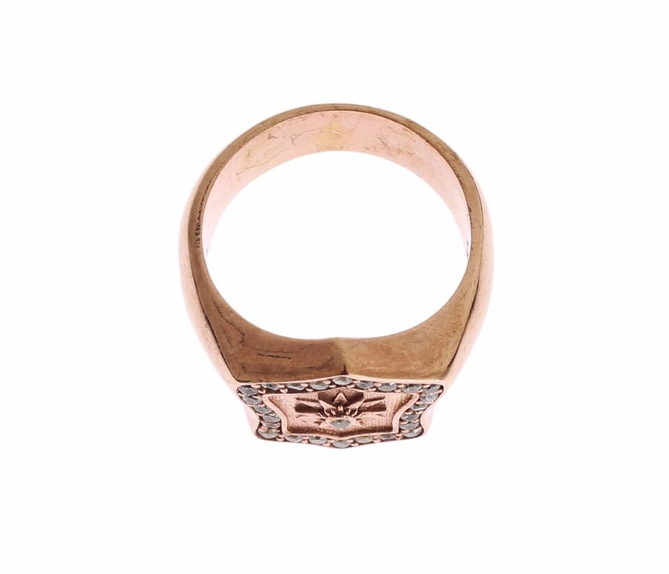 Nialaya Pink Gold 925 Silver Authentic Clear Ring LUNESCAPE