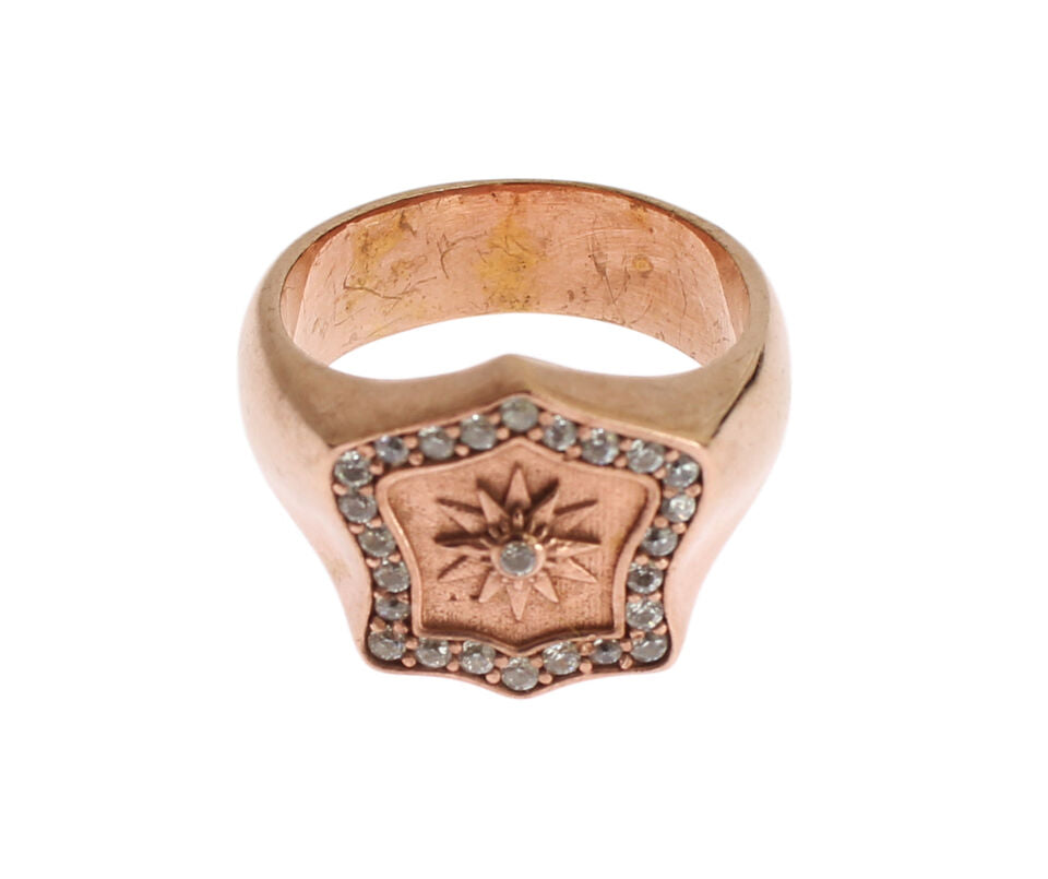 Nialaya Pink Gold 925 Silver Authentic Clear Ring LUNESCAPE