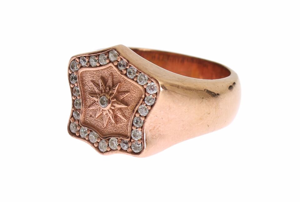 Nialaya Pink Gold 925 Silver Authentic Clear Ring LUNESCAPE