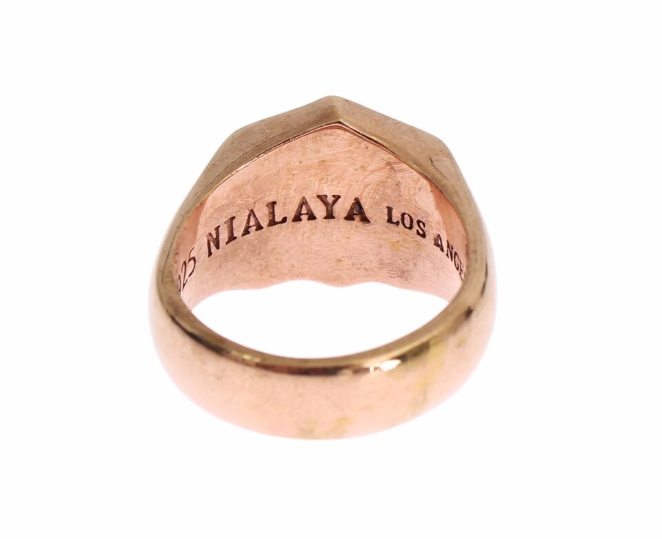 Nialaya Pink Gold 925 Silver Authentic Clear Ring LUNESCAPE