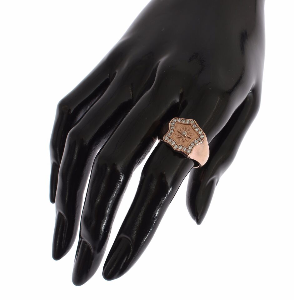 Nialaya Pink Gold 925 Silver Authentic Clear Ring LUNESCAPE