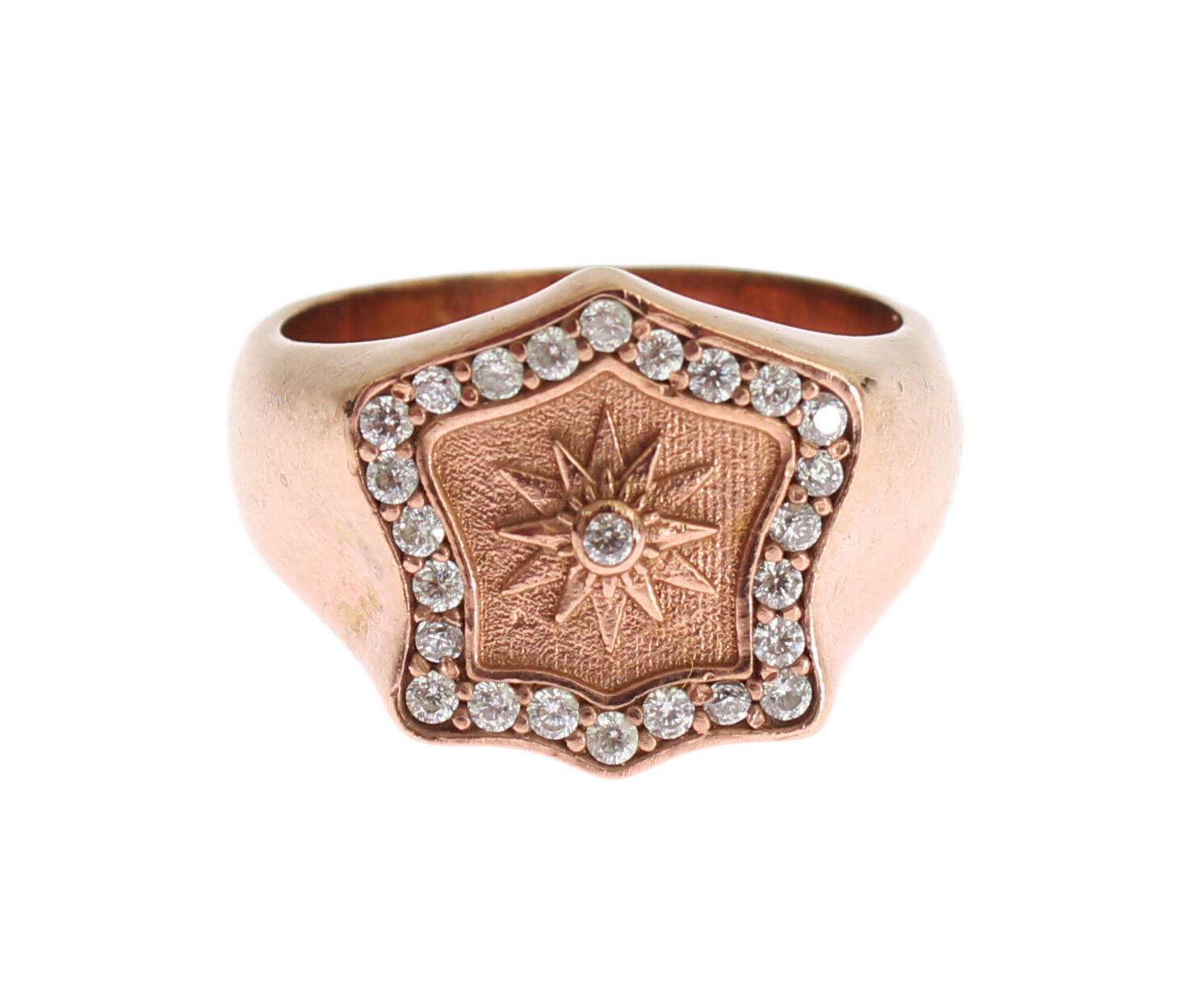 Nialaya Pink Gold 925 Silver Authentic Clear Ring LUNESCAPE