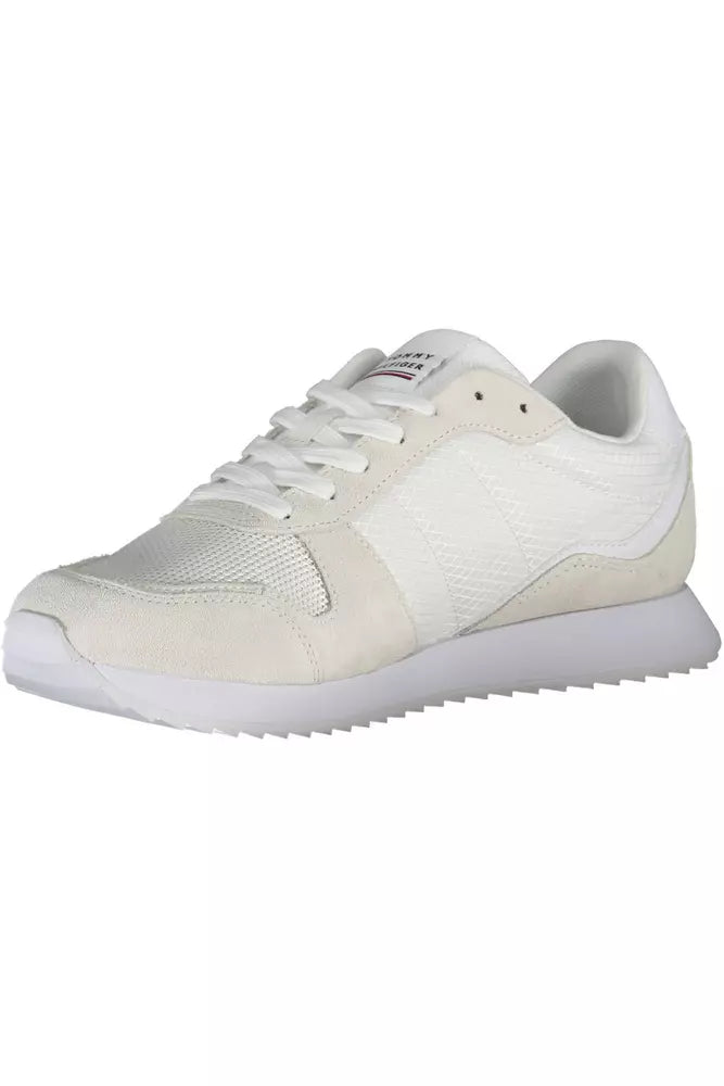 Tommy Hilfiger Eco-Conscious White Sneakers With Logo Accent LUNESCAPE