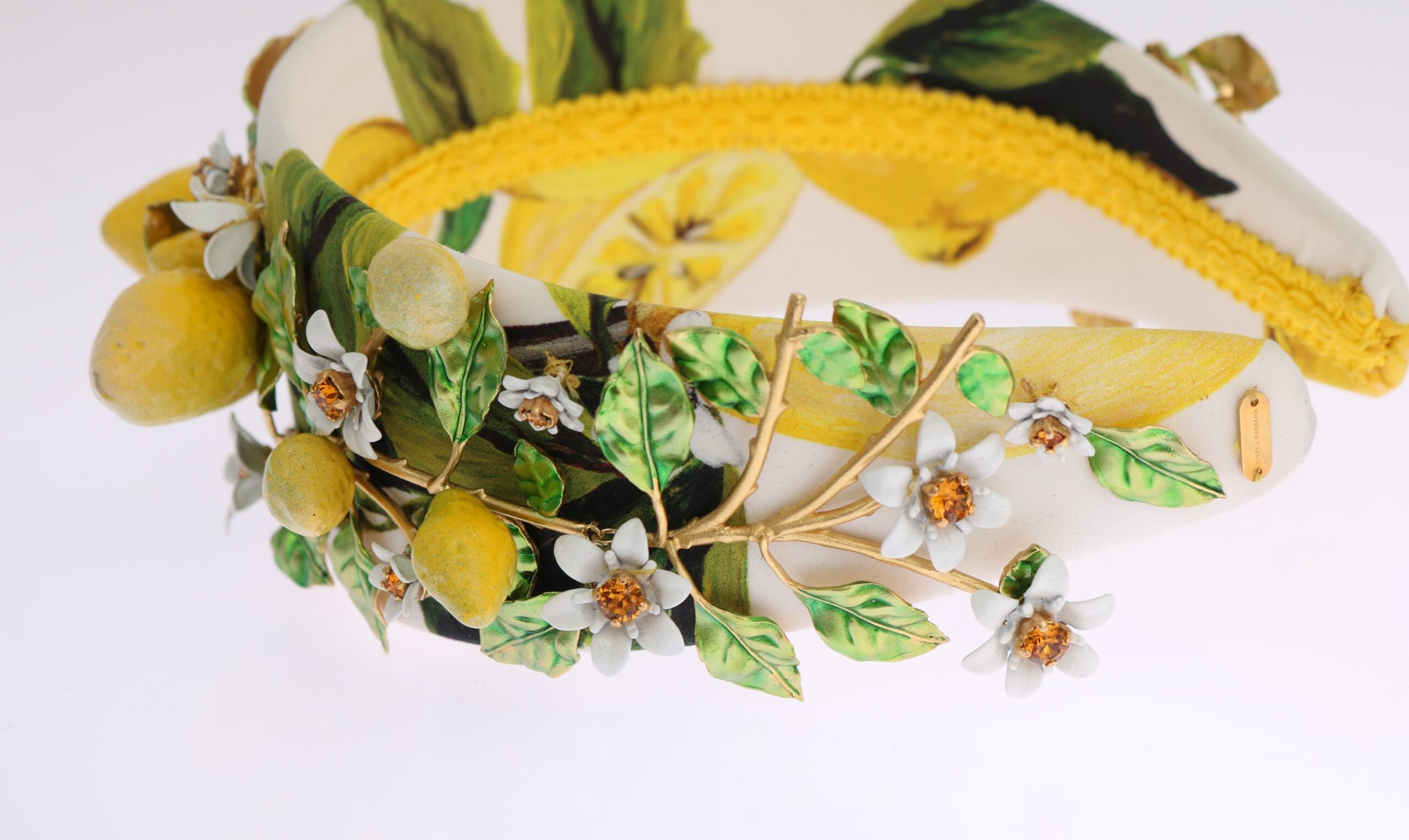 Dolce & Gabbana Yellow Lemons Sicily Crystal Diadem Tiara Headband LUNESCAPE
