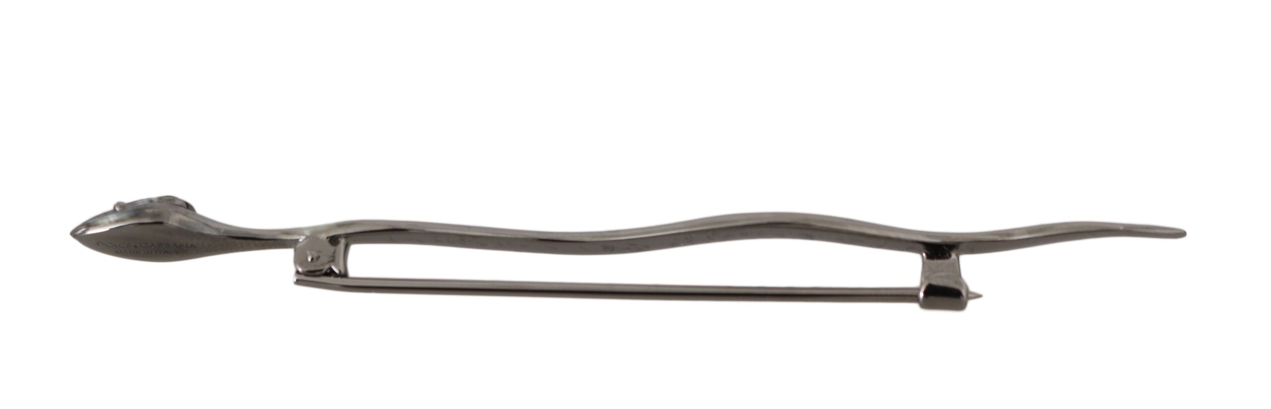 Dolce & Gabbana Silver Brass Crystal Spilla Serpente Brooch Pin LUNESCAPE