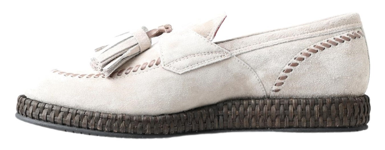 Dolce & Gabbana Elegant Ivory Leather Espadrilles LUNESCAPE